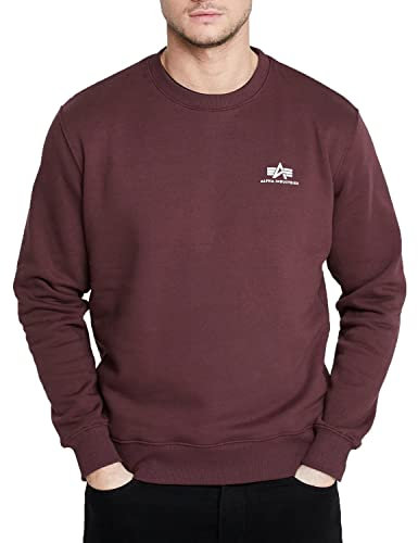 Alpha Industries Basic Sweater Small Logo Sweatshirt für Herren Deep Maroon