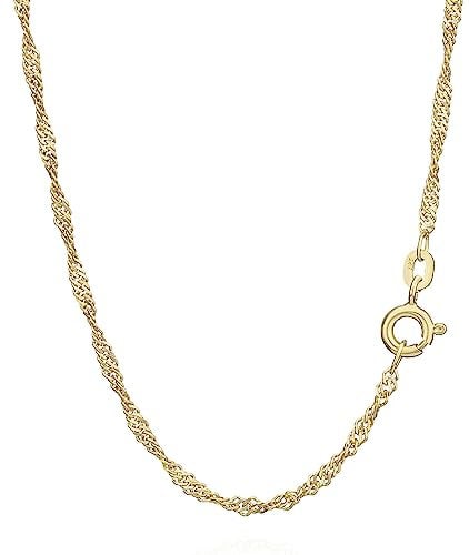NKlaus 42cm Singapurkette 585 Gelbgold 14 Karat elegante Halskette Breite: 1,8mm Collier 2,55g schwer 9411