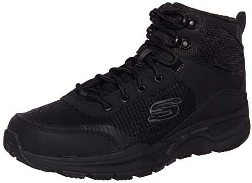 Skechers Escape Plan 2.0 Woodrock, Stivali Invernali, Scarpe da Trekking Uomo, Black Leather/Pu/Mesh/Trim, 41.5 EU