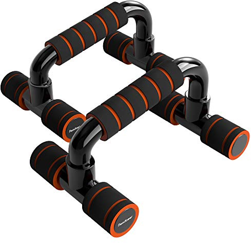 Readaeer Push Up Bars Gym Exercise Equipment Fitness 1 Pair Pushup Handles with Cushioned Foam Grip and Non-Slip Sturdy Structure Push Up Bars for Men & Women (Orange)