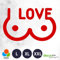 Decus Shop I Love Boobs L 0271 (rot) // Sticker OEM JDM Style Aufkleber