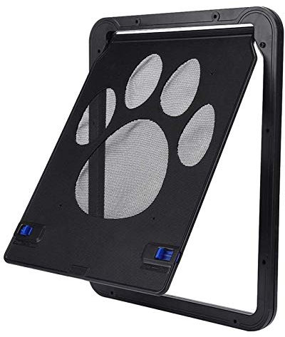 Katzenklappen Hua Haustiertür/Katzenklappe Mit 2-Wege-Verriegelung, Automatisches Abschließbares Haustiergatter, Anti-UV-ABS Und Nylonmaterial-PET-Winddichte-Tür, 2 Größen (Size : Large)