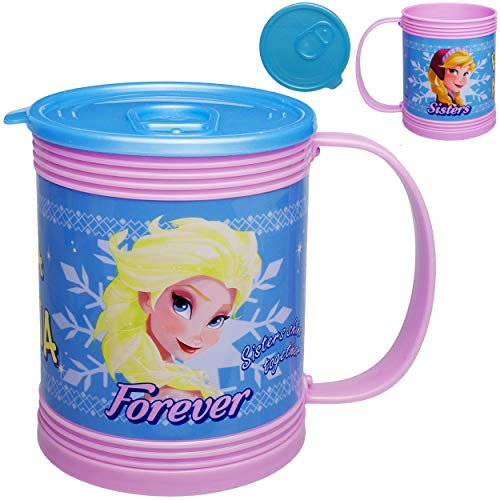 alles-meine.de GmbH Trinkbecher/Henkeltasse - die Eiskönigin - Frozen - 430 ml - mit Deckel - wasserdicht & auslaufsicher - BPA frei - Kunststoff Plastik - Trinklerntasse/Tri..
