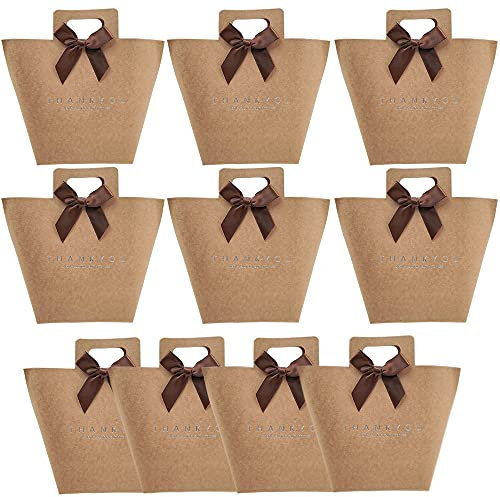 Karton Geschenkboxen,10 Stück Geschenkboxen aus Kraftpapier Pralinenschachtel Geschenkverpackung Box für Geschenke Hochzeit Party Weihnachten (10pcs Kraft paper)