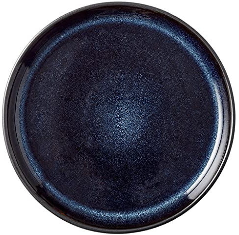 BITZ Gastro Teller, Dessertteller/Kuchenteller aus Steingut, Durchm. 17 cm, Schwarz/Dunkelblau