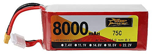 KINGDUO Prise 22.2V 8000Mah 75C 6S Lipo Batterie Xt60 pour Drone Rc