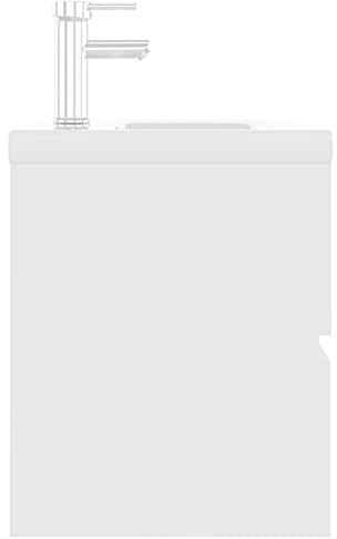 Tidyard Armoire d'évier avec lavabo intégré - Meuble sous lavabo Meuble sous évier Meuble de Salle Meuble Dessous de lavabo ou Evier-Blanc Aggloméré