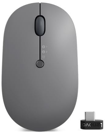 LENOVO GY51C21211, Go - Mouse wireless multi-dispositivo, colore: Grigio tempesta