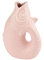 Gift Company Vase Monsieur Carafon XS, Dekovase in Fisch-Form, Steingut, Sea Pink, 13 cm, 1087402012