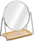 Navaris Specchio Trucco con Portagioielli - Specchietto Cosmetico Ingrandimento 1x 2X Make Up - Girevole 360° Ø17,5cm con Vassoio Portagioie Argento