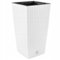 Prime Garden® SquarePotHigh Pot de fleurs en rotin - En plastique - Avec insert pour la maison, le jardin, la terrasse, la véranda - Carré - Résistant aux intempéries et au gel - 20 x 20 x 38 cm -