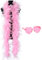 db11, Boa di piume colorate da donna lungo 2 metri, per balli, matrimoni, feste, cosplay, Halloween, con occhiali da sole con lenti a forma di cuore senza montatura (rosa)