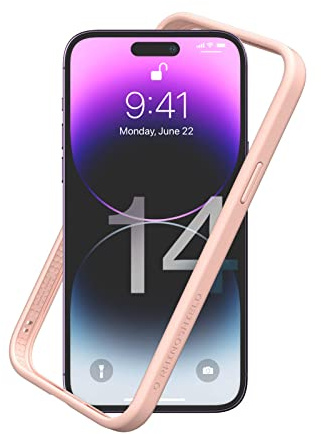 RHINOSHIELD Bumper Case Compatible with [iPhone 14 Pro Max] | CrashGuard NX - Shock Absorbent Slim Design Protective Cover 3.5M / 11ft Drop Protection - Blush Pink