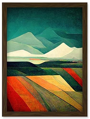 Doppelganger33 LTD Modern Semi-Abstract Colourful Landscape Artwork Framed Wall Art Print A4