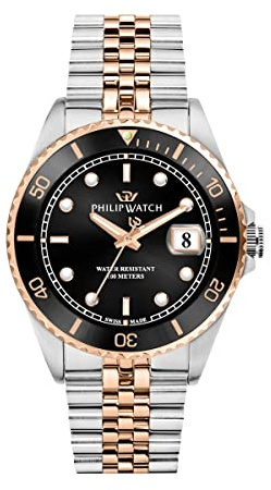 Philip Watch Caribe Herrenuhr, Zeit und Datum, analog – 42 x 51,5 mm