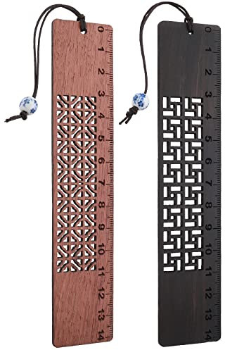 cobee Holz Lesezeichen für Buchliebhaber, 2 Stück handgefertigte Holz Lesezeichen, natürliches hohles Handwerks Lesezeichen, Vintage Lesezeichen Geschenk für Frauen Männer Studenten (B)