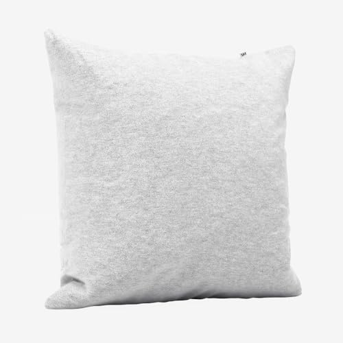 Wolkenfeld Flanell Kissenbezug 80x80 Hellgrau Melange – Kuschelig weicher Winter Kissenhülle aus Baumwolle – Made in Germany – Warm & Atmungsaktiv mit verdecktem Reißverschluss – OEKO-TEX zertifiziert