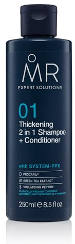 MR 2 in 1 Thickening Shampoo & Conditioner (250ml) - Hair Thickening System for Men with Strengthening PPX - Vegan & Cruelty Free for Hair Growth