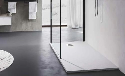 Piatto doccia dixi mineralsolid ardesia cm 120x80 h 3 cm bianco opaco