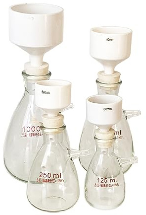 DONLAB GGC010L 10000ml Filtering Flask Suction Filtration Kits, 200mm OD Porcelain Buchner Funnel, Vacuum Filtration Bottle Heavy Wall Flask, 0.06Mp Vacuum Suction Filter 10L