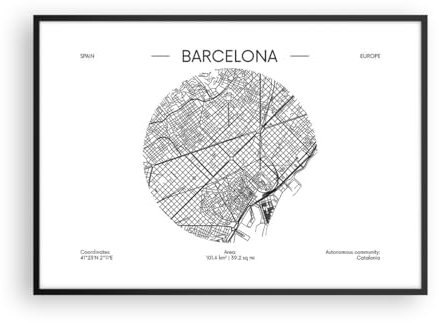 Poster 100x70 cm Wandbild Kunstdruck Schwarz-Weiß Weltkarte - 5433 - P2B