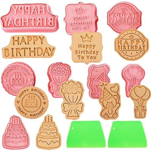 Happy birthday ausstecher,LandJoy 10pcs birthday keksausstecher,Ausstechformen birthday,Kinder birthday Keksausstecher für DIY-Backen, Kuchen, Fondant, ausstechformen weihnachten(birthday)