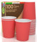 Lot de 100 verres en papier 200 ml écologiques biodégradables jetables fabriqués en Italie pour emporter des boissons chaudes et de l'eau colorées, rouges – Produit et emballé en Italie