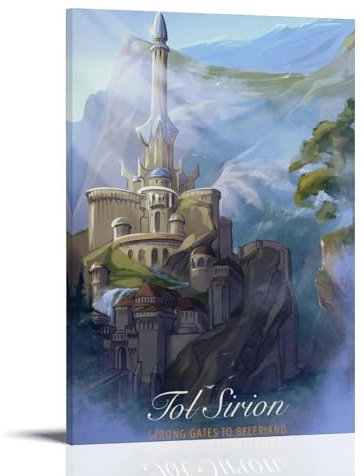 INEOUT Minas Tirith Citadel Illustration Poster Dekorative Malerei Leinwand Wandkunst Wohnzimmer Poster Schlafzimmer Malerei,Wandkunst Bilddruck Moderne Familienzimmer Dekor 20x30inch(50x75cm)