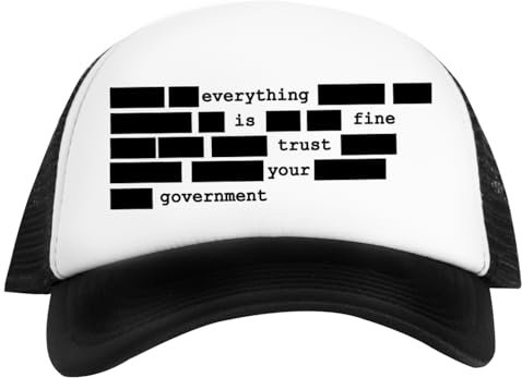 Kwantees Everything is Fine Trust Your Government Unisex White Cap Umweltfreundlicher Snapback