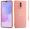 Jeelar ESONG Cover per Huawei Mate 20 lite Custodia con Forma di Cuore d'Amore Dorato,per Donne/Ragazze,Custodia in Sottile Morbida Silicone TPU Antiurto Protettiva Bumper Shell -Rosa