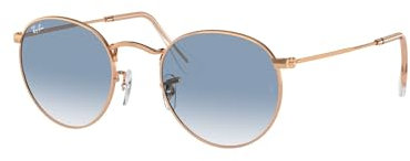 RAY-BAN Herren-Sonnenbrille, Farbverlauf, blaue Gläser, rund, 0RB344792023F50, Roségold, 50 mm
