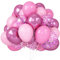 Pink Balloons Set - 50pcs 12inch Metallic Light and Deep Pink Latex Helium Balloons With Chrome Confetti for Princess Birthday Party Decorations and Bride Wedding