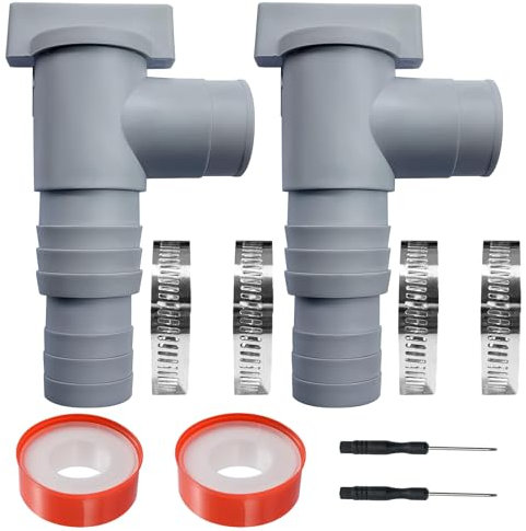 Divove Poolschlauch 38mm Verbinder, Pool Zubehör Pool Absperrhahn 32 mm, Schlauchverbinder, Pool Anschlussset, Doppelsplit Schlauch, Plunger, für Oberirdische Pool und Poolpumpe Wartung, 2 Stück