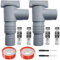Divove Vanne D'arrêt pour Piscine avec Raccord De Tuyau Piscine 32mm 38mm, Vanne Piscine Accessoire Piscine, Double Split Tuyau Valve Plunger, 2 Pièces