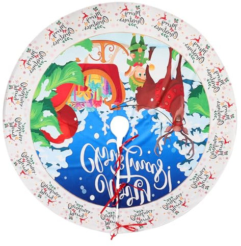 MAGICLULU Christmas Tree Skirt Farmhouse Print Decorative Skirt for Xmas Tree Christmas Decor Easy to Store