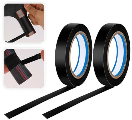2 Rollen Griffband, Tennis Grip Schläger Tape, 20m Rutschfestes Hockeyschlägerband, Schwarz Rutsch Selbstklebend Griffband, Sporttape für Schläger, für Tennis, Badminton, Squash, Hockey
