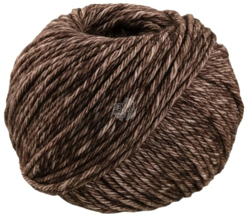 LANA GROSSA Vintage Chunky | Merinoklassiker mit Ton in Ton Farbeffekt | Handstrickgarn aus 100% Schurwolle (Merino) | 50g Wolle zum Stricken & Häkeln | 80m Garn FB 11 Graubeige/-braun