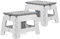 The Secret Home - Pack de 2 Taburetes Plegables Multiusos - Escalera Antideslizante de PVC - Altillo para Cocina, Baño o Dormitorio (Blanco, 29x22x22)