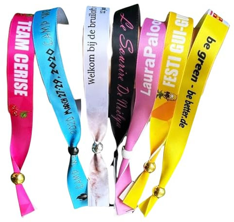 Benutzerdefinierte Stoffarmbänder, Benutzerdefinierte Personalisierte Stoffarmbänder, Benutzerdefinierte Festival-Party-Armbänder, Festival-Hochzeits-Braut-Gastgeschenke-Event-Party-Zugangsarmban