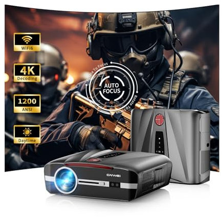 4K Daytime Projector 1800 ANSI Bright Room Home Theater Smart Projectors with DSP Sound, Auto Focus, NFC for Easily Casting, Gaming Projector for Daylight Viewing Outdoor Movie Night