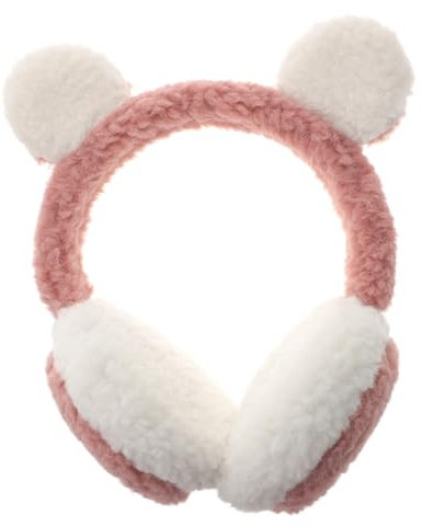 LIFKOME Cache-oreilles pour enfants bandeaux pour bébés bandeaux pour -petits Cache-oreilles d'hiver Protège-oreilles pour enfants ours cache-oreilles accessoires d'hiver peluche rose