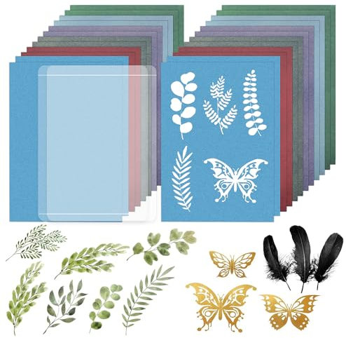 NCOALE A5 Sonnendruckpapier Hochempfindliches Solar Fotopapier mit Filmausschnitte und Cyanotypie Material Naturdruckpapier für Kinder und Erwachsene zum Basteln
