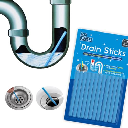 LND Gifts Drain Sticks for Sinks, Baths and Showers, Year Supply Of Deodoriser Sink Sticks To Remove Unpleasant Odours, Available in 12, 24, 48 Quantities, Helps Prevent Germs and Odours