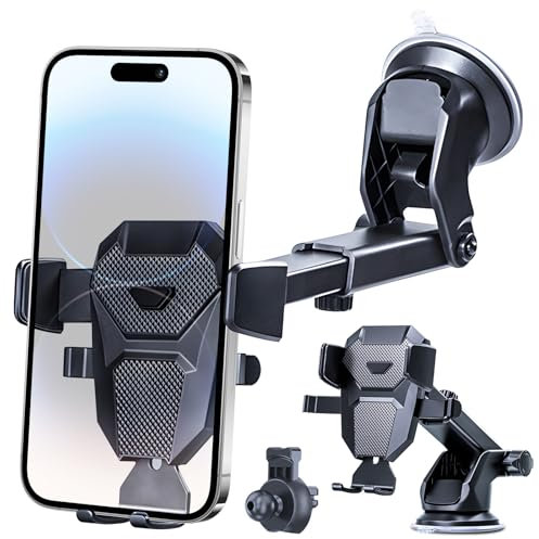 MOMOTOU Universal Auto Telefonhalterung 3 in 1 Saugnapf Telefonhalterung Windschutzscheibe Navigation Mount Lüftung Mount Schnellspanner 360 ° Drehung Handy Halterung für alle Smartphones