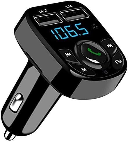 MKOIJN Trasmettitore FM Bluetooth per Auto Radio Adattatori Vivavoce Car Kit MP3 Audio Lettore Caricabatterie Auto con 2 Porte USB (5V/2.4A & 1A)