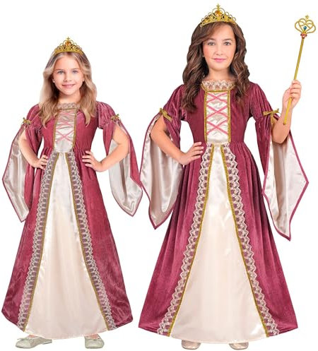 W WIDMANN MILANO Party Fashion - Costume enfant princesse médiévale, robe avec couronne, reine, costume de conte de fées
