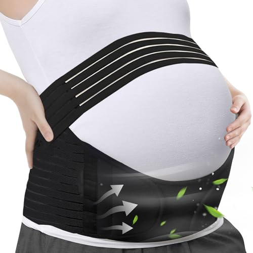 APKOL Ceinture De Grossesse Soutien Abdominal,Bande De Ventre De Maternité | Pour Grossesse Soulager La Douleur Dorsale Pelvienne,Bandes de soutien pelvien,Ceinture De Maintien Du Ventre,Noir,M