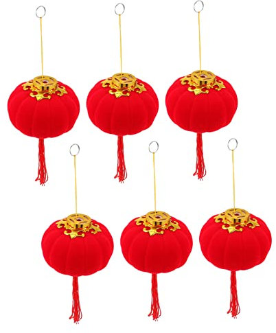 Milisten 6stücke Flocking Rot Laternen Traditionelle Kleine Laternen Für Frühlingsfest Dekoration Für Balkon Garten Und Neujahrsfeiern Symbol Für Glück Und Zusammenhalt