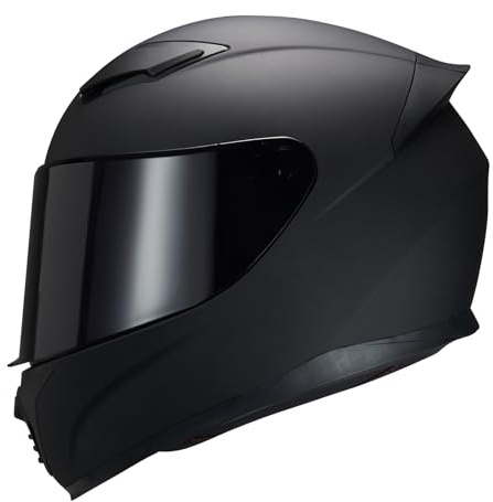 JQF Gear - Full Face Helmet Black Motorcycle Motorcycle Street Helmet Adult WS-607 Dot Approved (No Clear Visor, Black Visor Only, X-Large)
