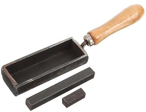 Iron Ingot Mold with Wooden Handle for Melting and Casting Gold Silver Copper Iron Mold Tool for DIY Metal Smelting Compact and Portable Design